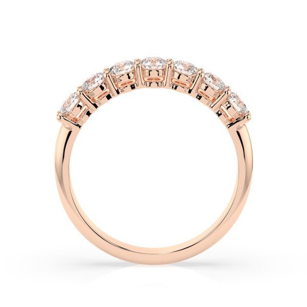 0,7 Karat Diamant Verlobungsring mit 7 Diamanten, Rotgold 585 / 14K, Weite 48 mm, Gewicht ca. 2.5 g.