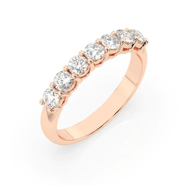 0,7 Karat Diamant Memoire Ring mit 7 Diamanten, Rotgold 585 / 14K, Weite 47 mm, Gewicht ca. 