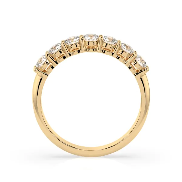 0,7 Karat Diamant Verlobungsring mit 7 Diamanten, Gelbgold 585 / 14K