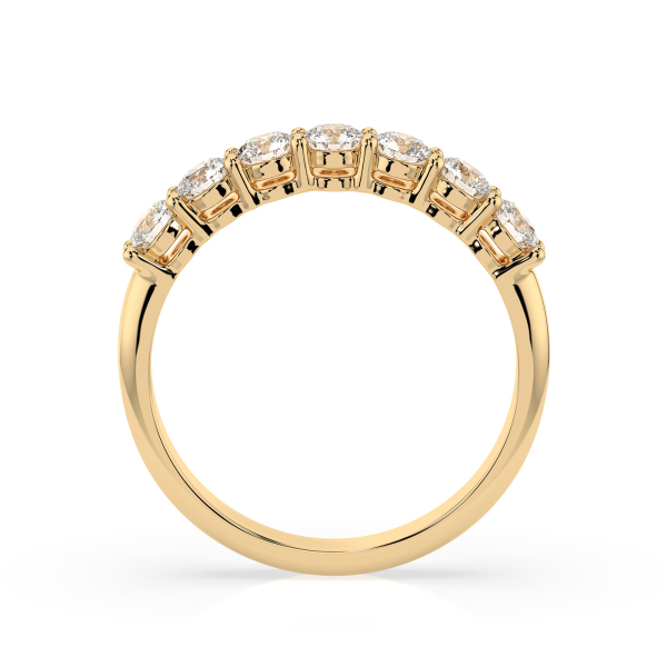 0,7 Karat Diamant Verlobungsring mit 7 Diamanten, Gelbgold 585 / 14K, Weite 56 mm, Gewicht ca. 2.5 g.