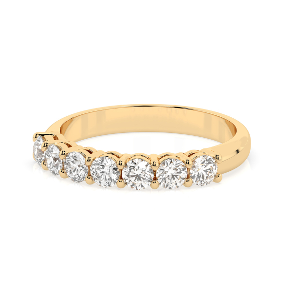 0,7 Karat Diamant Verlobungsring mit 7 Diamanten, Gelbgold 585 / 14K, Weite 56 mm, Gewicht ca. 2.5 g.