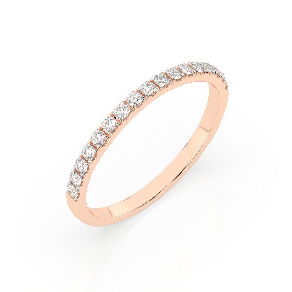 0,26 Karat Diamant Verlobungsring mit 17 Diamanten, Rotgold 585 / 14K, Weite 64 mm, Gewicht ca. 1.1 g.