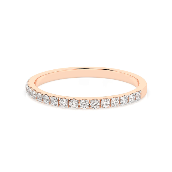 0,26 Karat Diamant Verlobungsring mit 17 Diamanten, Rotgold 585 / 14K, Weite 48 mm, Gewicht ca. 1.1 g.