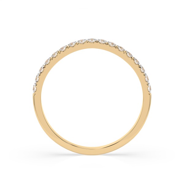0,26 Karat Diamant Verlobungsring mit 17 Diamanten, Gelbgold 585 / 14K, Weite 68 mm, Gewicht ca. 1.1 g.