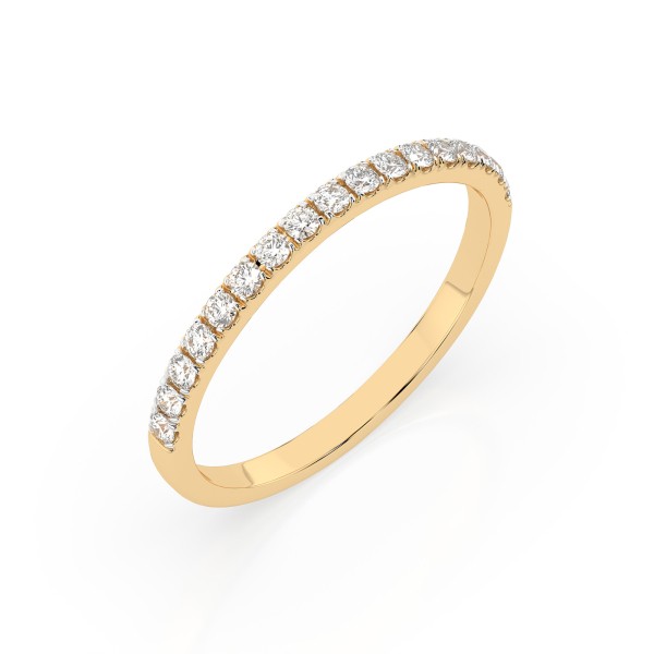0,26 Karat Diamant Verlobungsring mit 17 Diamanten, Gelbgold 585 / 14K, Weite 72 mm, Gewicht ca. 1.1 g.