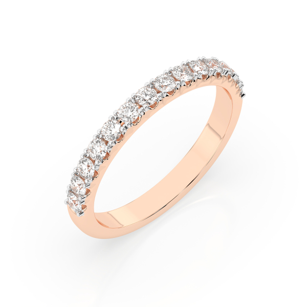 0,42 Karat Diamant Verlobungsring mit 14 Diamanten, Rotgold 585 / 14K, Weite 51 mm, Gewicht ca. 2.1 g.
