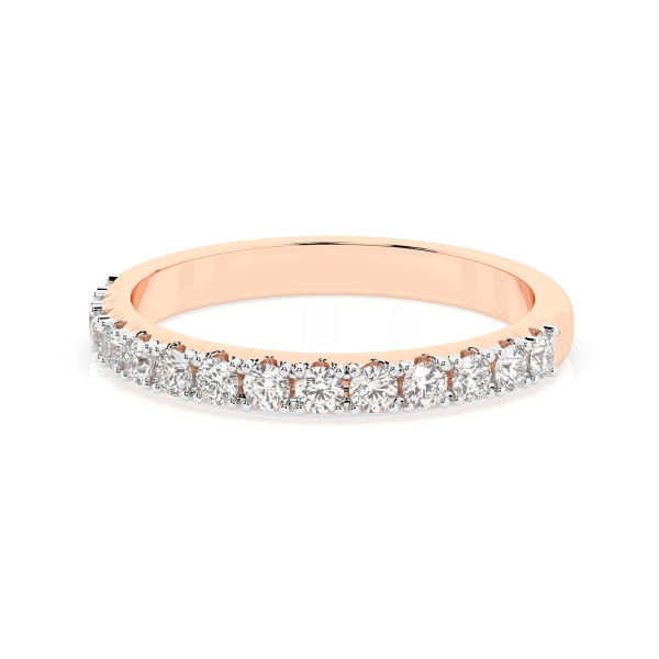 0,42 Karat Diamant Verlobungsring mit 14 Diamanten, Rotgold 585 / 14K, Weite 49 mm, Gewicht ca. 2.1 g.