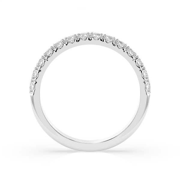 0,42 Karat Diamant Verlobungsring mit 14 Diamanten, Weißgold 585 / 14K, Weite 69 mm, Gewicht ca. 2.1 g.
