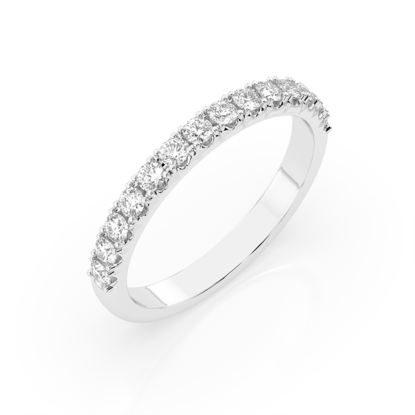 0,42 Karat Diamant Verlobungsring mit 14 Diamanten, Weißgold 585 / 14K, Weite 47 mm, Gewicht ca. 2.1 g.