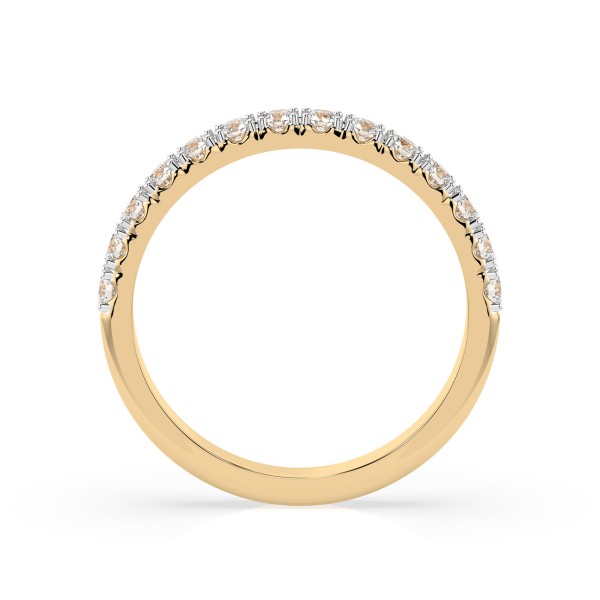 0,42 Karat Diamant Verlobungsring mit 14 Diamanten, Gelbgold 585 / 14K, Weite 51 mm, Gewicht ca. 2.1 g.