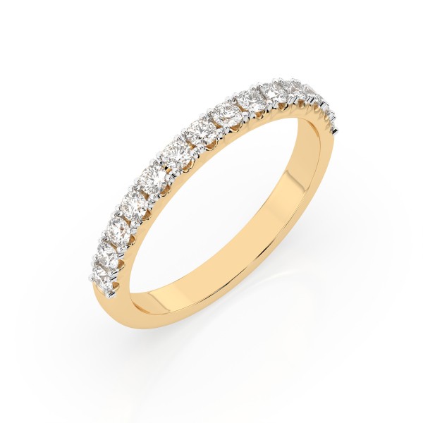 0,42 Karat Diamant Verlobungsring mit 14 Diamanten, Gelbgold 585 / 14K, Weite 49 mm, Gewicht ca. 2.1 g.