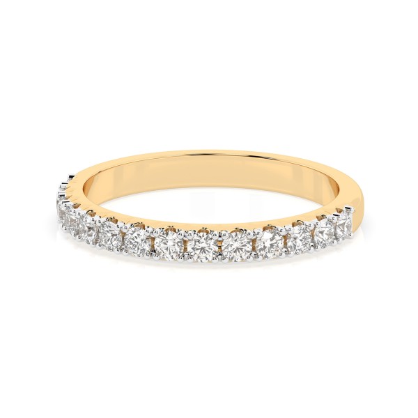 0,42 Karat Diamant Verlobungsring mit 14 Diamanten, Gelbgold 585 / 14K, Weite 60 mm, Gewicht ca. 2.1 g.