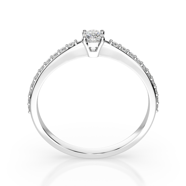 0,1+0,16 Karat Diamant Verlobungsring mit 21 Diamanten, Weißgold 585 / 14K, Weite 54 mm, Gewicht ca. 1.2 g.