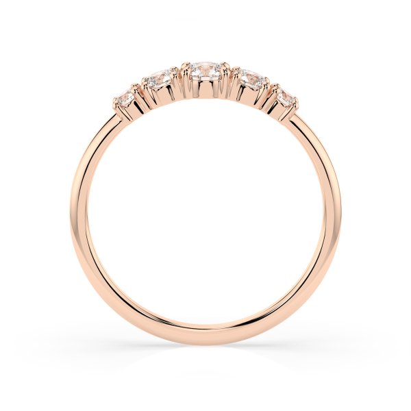 0,42 Karat Diamant Verlobungsring mit 5 Diamanten, Rotgold 585 / 14K, Weite 58 mm, Gewicht ca. 1.5 g.