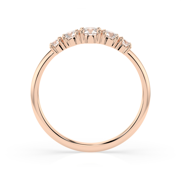 0,42 Karat Diamant Verlobungsring mit 5 Diamanten, Rotgold 585 / 14K, Weite 72 mm, Gewicht ca. 1.5 g.