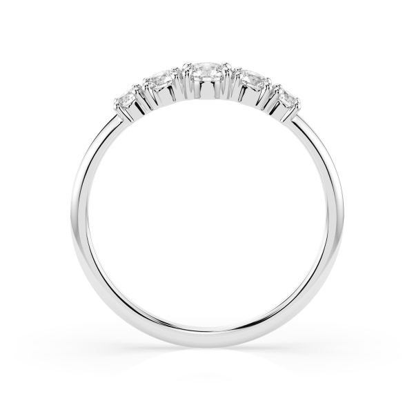 0,42 Karat Diamant Verlobungsring mit 5 Diamanten, Weißgold 585 / 14K, Weite 63 mm, Gewicht ca. 1.5 g.