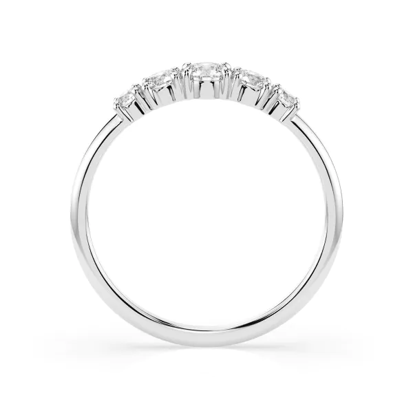 0,42 Karat Diamant Verlobungsring mit 5 Diamanten, Weißgold 585 / 14K