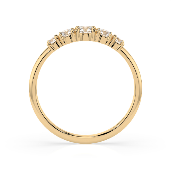 0,42 Karat Diamant Verlobungsring mit 5 Diamanten, Gelbgold 585 / 14K, Weite 52 mm, Gewicht ca. 1.5 g.