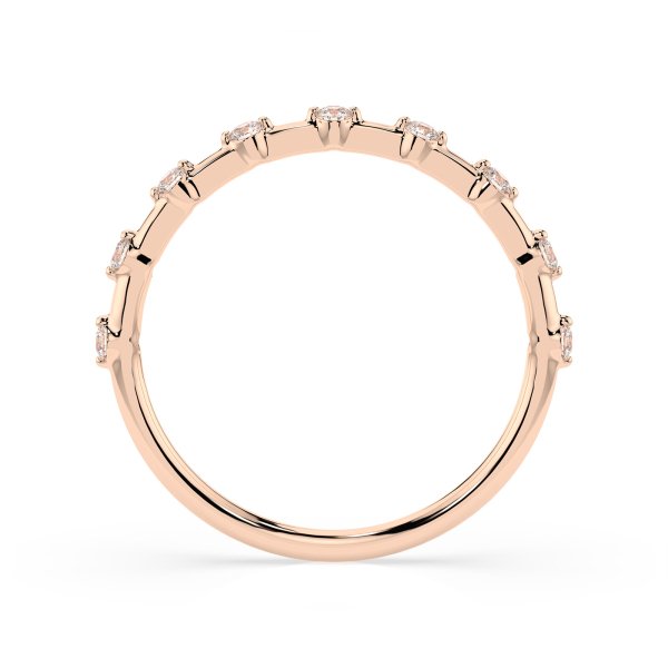 0,18 Karat Diamant Verlobungsring mit 9 Diamanten, Rotgold 585 / 14K, Weite 60 mm, Gewicht ca. 1.1 g.