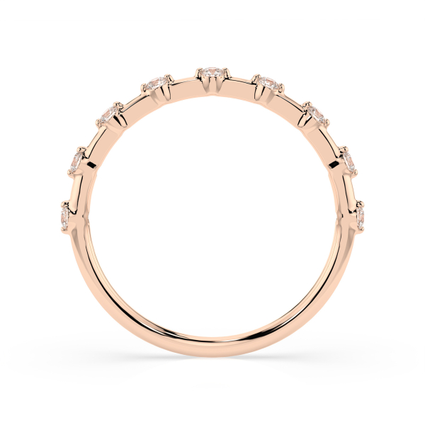 0,18 Karat Diamant Verlobungsring mit 9 Diamanten, Rotgold 585 / 14K, Weite 65 mm, Gewicht ca. 1.1 g.