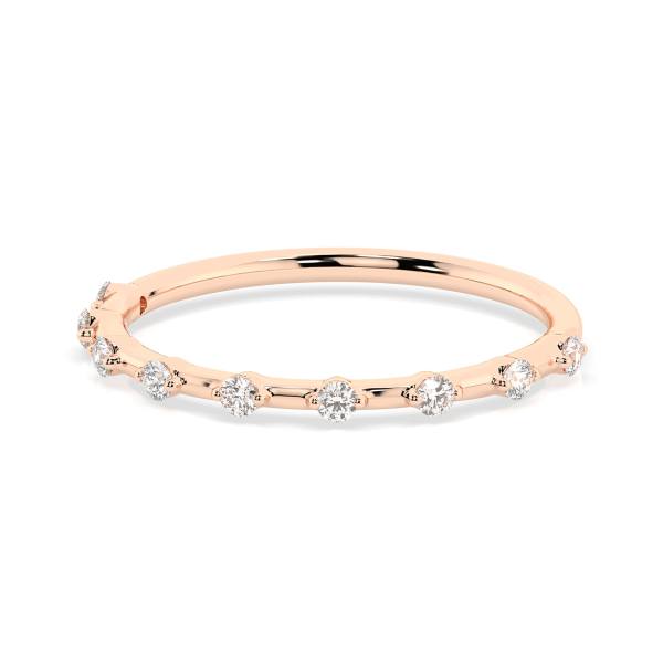 0,18 Karat Diamant Verlobungsring mit 9 Diamanten, Rotgold 585 / 14K, Weite 65 mm, Gewicht ca. 1.1 g.