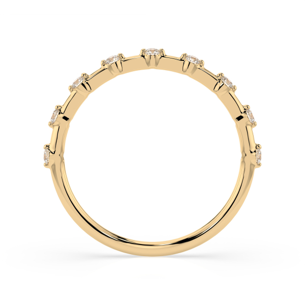 0,18 Karat Diamant Verlobungsring mit 9 Diamanten, Gelbgold 585 / 14K, Weite 70 mm, Gewicht ca. 1.1 g.