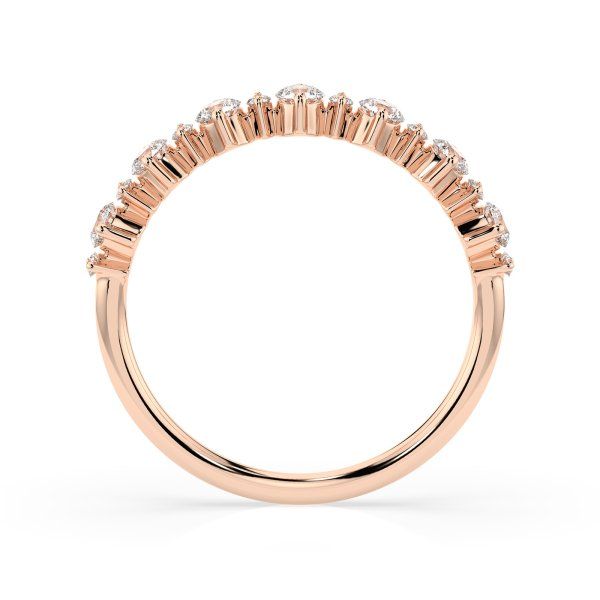 0,5 Karat Diamant Verlobungsring mit 15 Diamanten, Rotgold 585 / 14K, Weite 71 mm, Gewicht ca. 1.4 g.