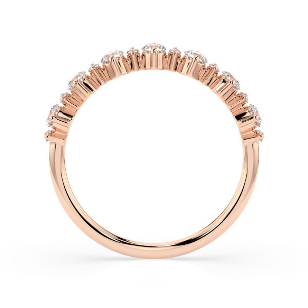 0,5 Karat Diamant Verlobungsring mit 15 Diamanten, Rotgold 585 / 14K, Weite 72 mm, Gewicht ca. 1.4 g.