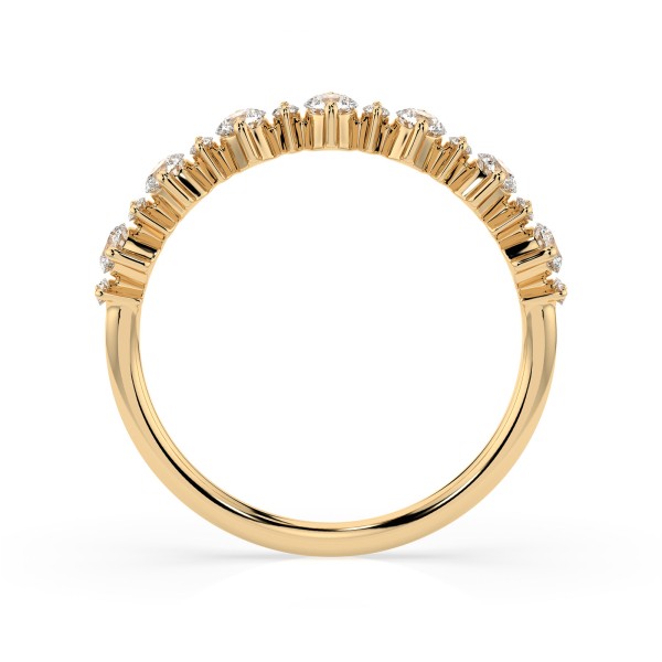 0,5 Karat Diamant Verlobungsring mit 15 Diamanten, Gelbgold 585 / 14K, Weite 54 mm, Gewicht ca. 1.4 g.