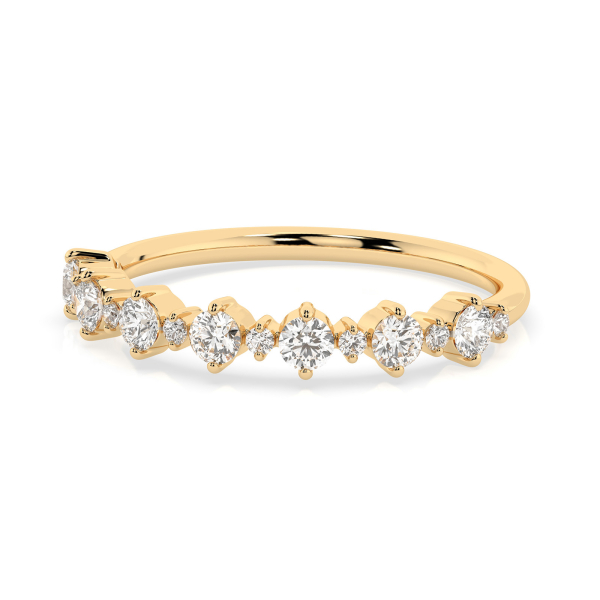 0,5 Karat Diamant Verlobungsring mit 15 Diamanten, Gelbgold 585 / 14K, Weite 66 mm, Gewicht ca. 1.4 g.