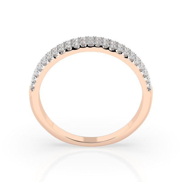 0,18 Karat Diamant Verlobungsring mit 46 Diamanten, Rotgold 585 / 14K, Weite 57 mm, Gewicht ca. 1.7 g.