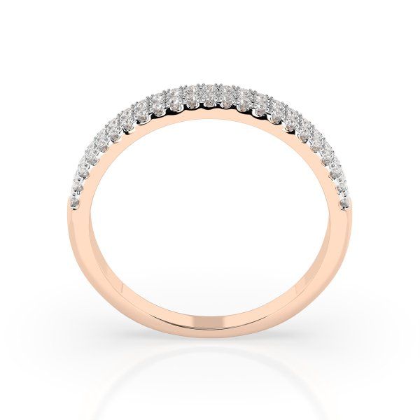 0,18 Karat Diamant Verlobungsring mit 46 Diamanten, Rotgold 585 / 14K, Weite 68 mm, Gewicht ca. 1.7 g.