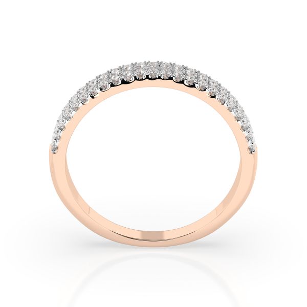 0,18 Karat Diamant Verlobungsring mit 46 Diamanten, Rotgold 585 / 14K, Weite 71 mm, Gewicht ca. 1.7 g.