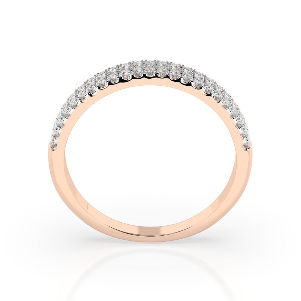 0,18 Karat Diamant Verlobungsring mit 46 Diamanten, Rotgold 585 / 14K, Weite 51 mm, Gewicht ca. 1.7 g.