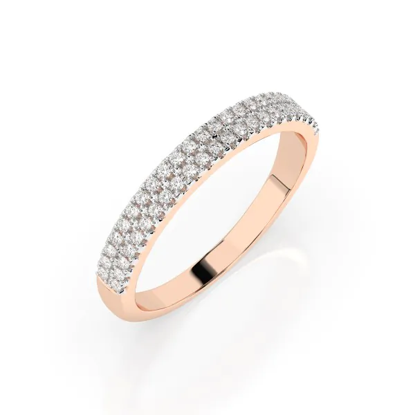 0,18 Karat Diamant Verlobungsring mit 46 Diamanten, Rotgold 585 / 14K, Weite 63 mm, Gewicht ca. 1.7 g.