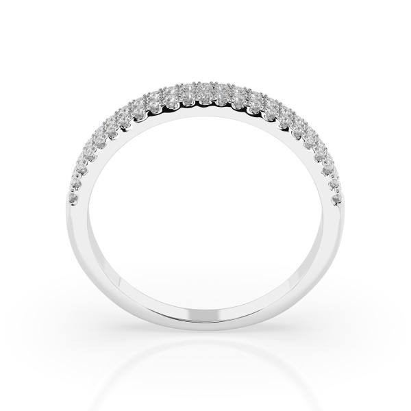 0,18 Karat Diamant Verlobungsring mit 46 Diamanten, Weißgold 585 / 14K, Weite 62 mm, Gewicht ca. 1.7 g.