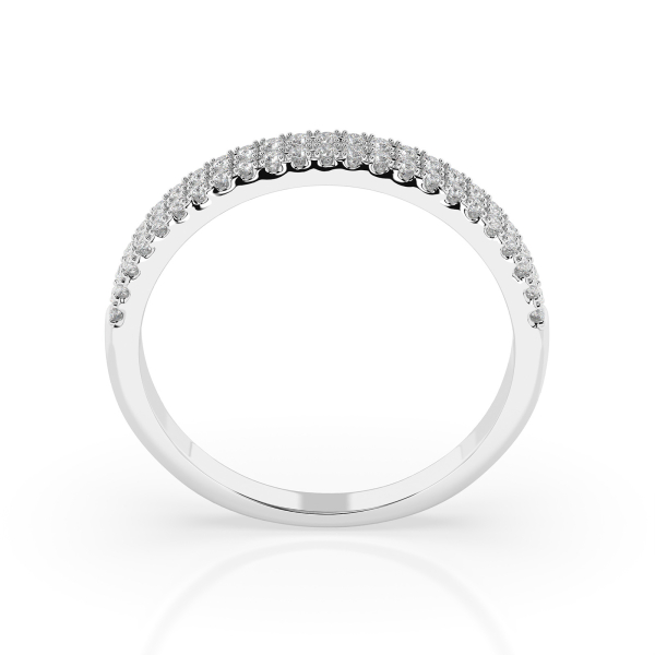 0,18 Karat Diamant Verlobungsring mit 46 Diamanten, Weißgold 585 / 14K, Weite 63 mm, Gewicht ca. 1.7 g.