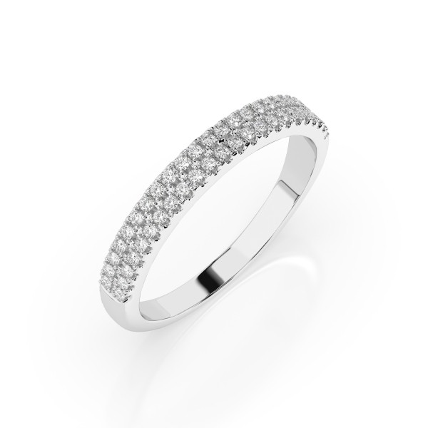 0,18 Karat Diamant Verlobungsring mit 46 Diamanten, Weißgold 585 / 14K, Weite 62 mm, Gewicht ca. 1.7 g.