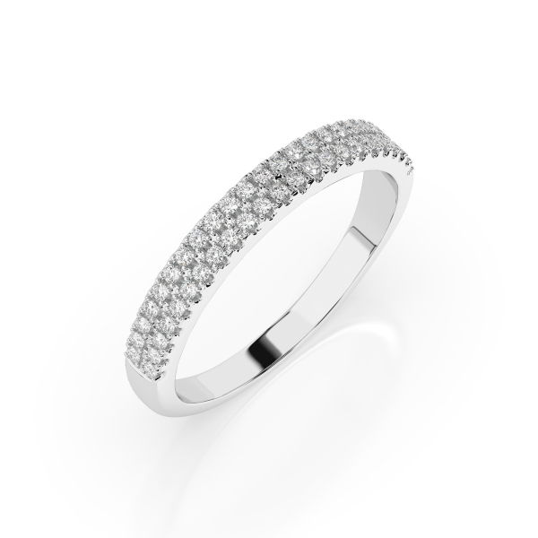 0,18 Karat Diamant Verlobungsring mit 46 Diamanten, Weißgold 585 / 14K, Weite 63 mm, Gewicht ca. 1.7 g.