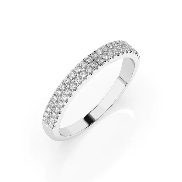 0,18 Karat Diamant Verlobungsring mit 46 Diamanten, Weißgold 585 / 14K, Weite 54 mm, Gewicht ca. 1.7 g.