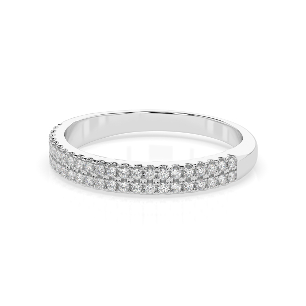 0,18 Karat Diamant Verlobungsring mit 46 Diamanten, Weißgold 585 / 14K, Weite 63 mm, Gewicht ca. 1.7 g.