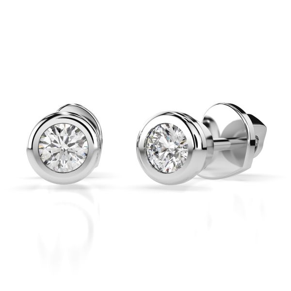 0,10 Karat Diamantohrstecker mit 2 echten Diamanten, Weißgold 585 / 14K