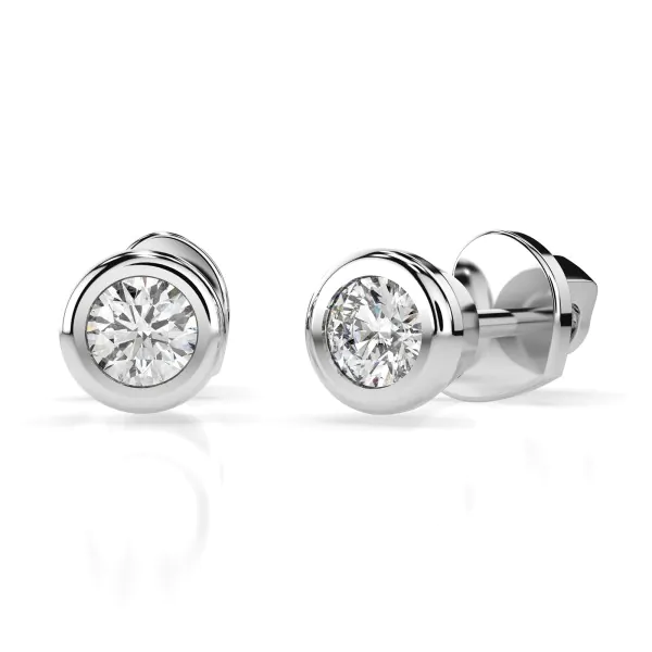 0,10 Karat Diamant Ohrstecker mit 2 echten Diamanten, Weißgold 585 / 14K