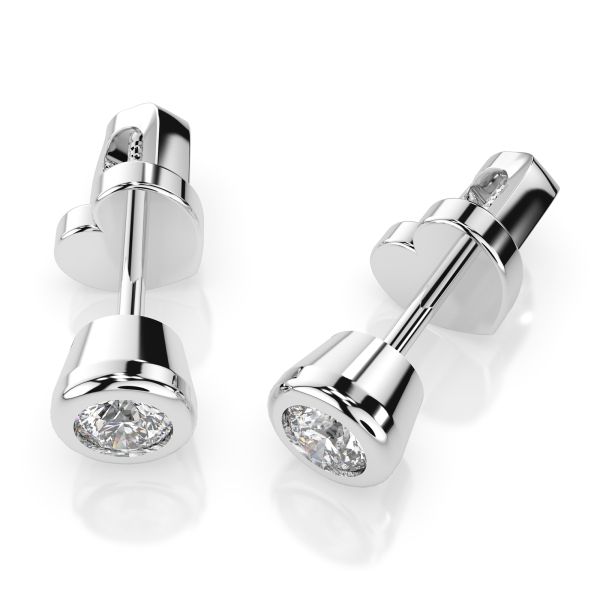 0,10 Karat Diamantohrstecker mit 2 echten Diamanten, Weißgold 585 / 14K