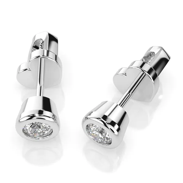 0,10 Karat Diamant Ohrstecker mit 2 echten Diamanten, Weißgold 585 / 14K