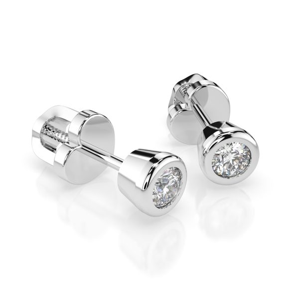 0,10 Karat Diamantohrstecker mit 2 echten Diamanten, Weißgold 585 / 14K