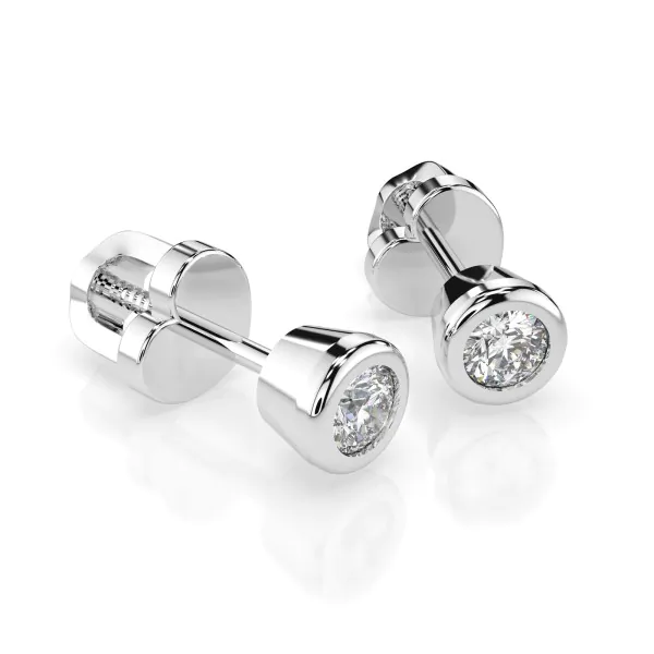 0,10 Karat Diamant Ohrstecker mit 2 echten Diamanten, Weißgold 585 / 14K