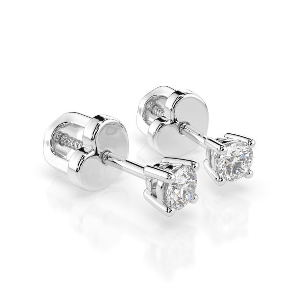 0,12 Karat Diamantohrstecker mit 2 echten Diamanten, Weißgold 585 / 14K