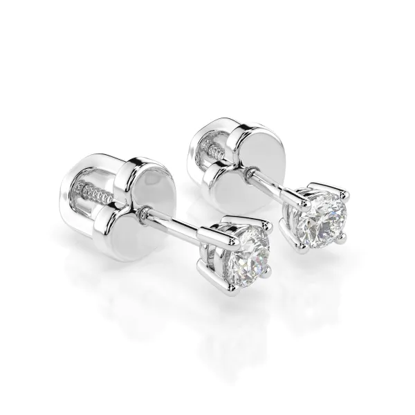 0,12 Karat Diamant Ohrstecker mit 2 echten Diamanten, Weißgold 585 / 14K