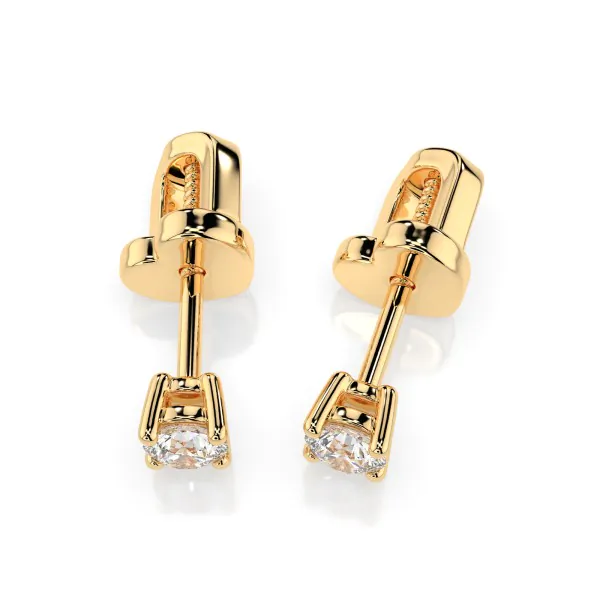 0,12 Karat Diamant Ohrstecker mit 2 echten Diamanten, Gelbgold 585 / 14K